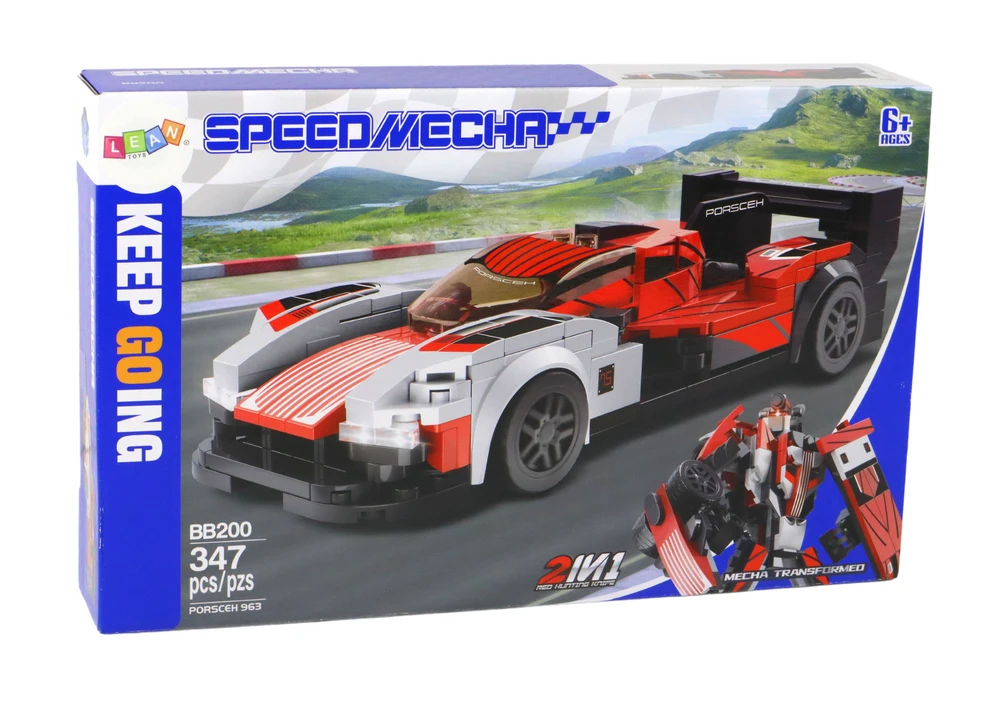 Konstruktorius automobilis - transformeris Lean Toys Porsceh 963, 347d.