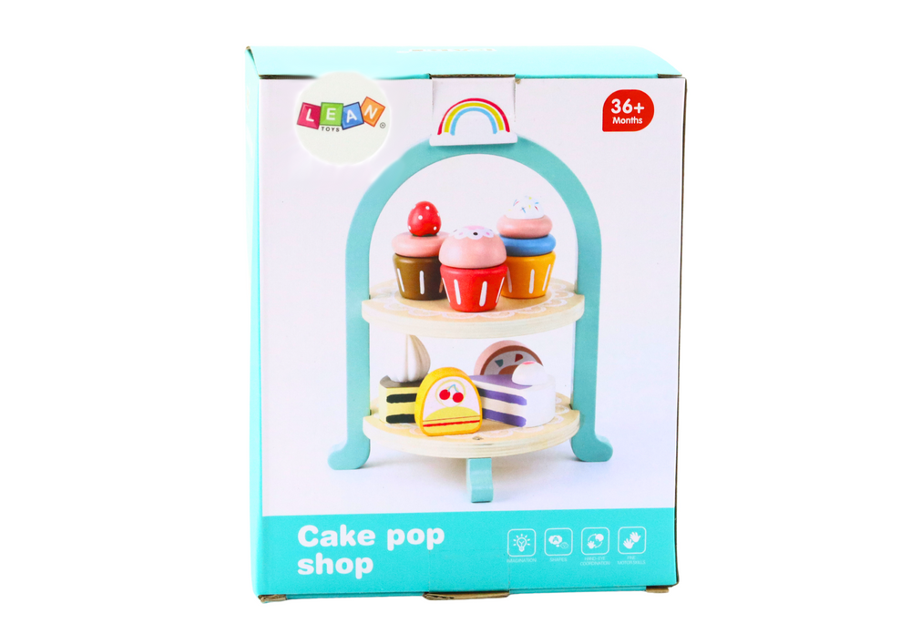 Lean Toys Medinis desertų rinkinys su stovu