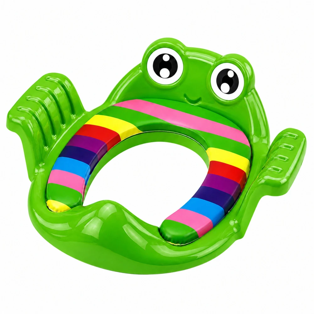 Lean Toys Deska Nakładka Toaletowa Dla Dzieci Miękkie Siedzisko Uchwyty Zielona