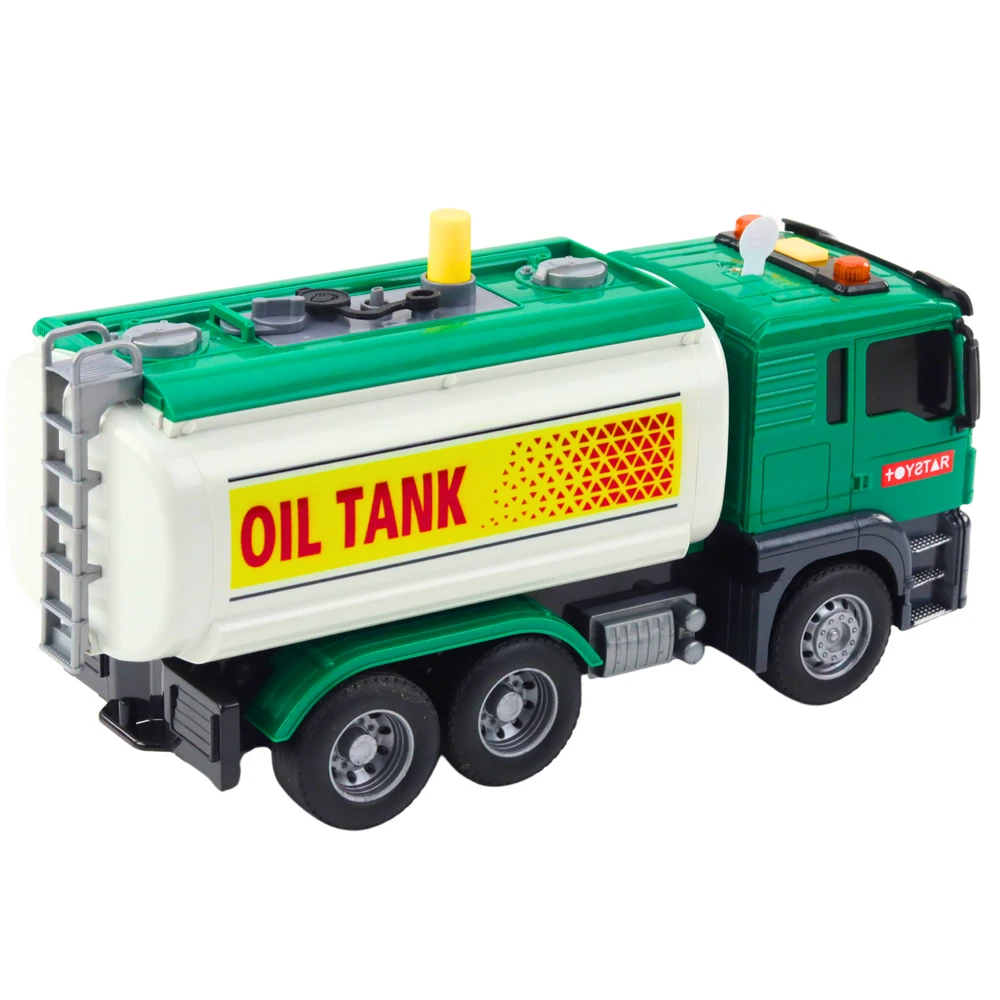 Lean Toys Žalias žaislinis sunkvežimis su vandens funkcija ir šviesomis