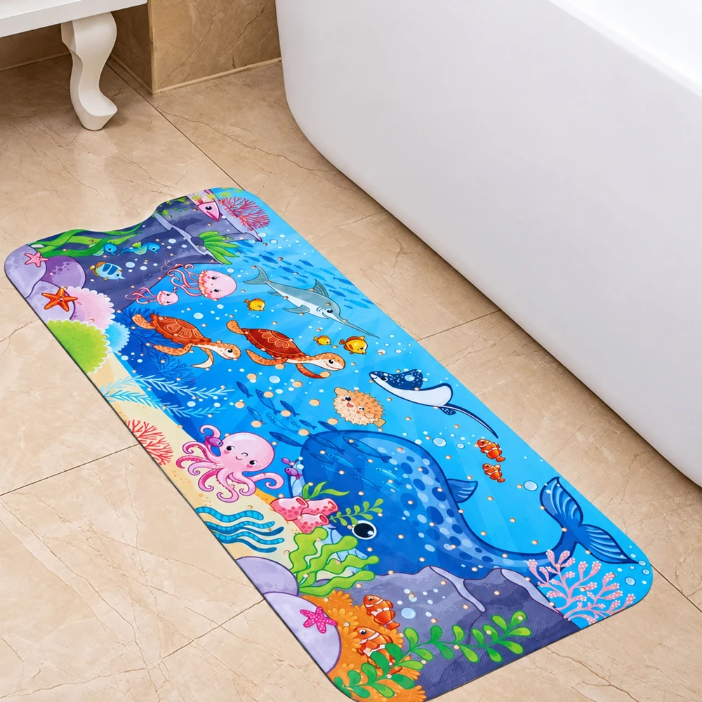 Lean Toys Neslystantis vonios kilimėlis su siurbtukais, įvairiaspalvis, 100 × 40 cm