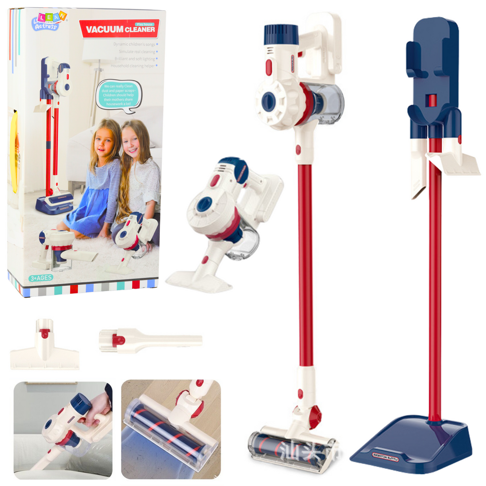Lean Toys Vaikiškas vertikalus dulkių siurblys su priedais