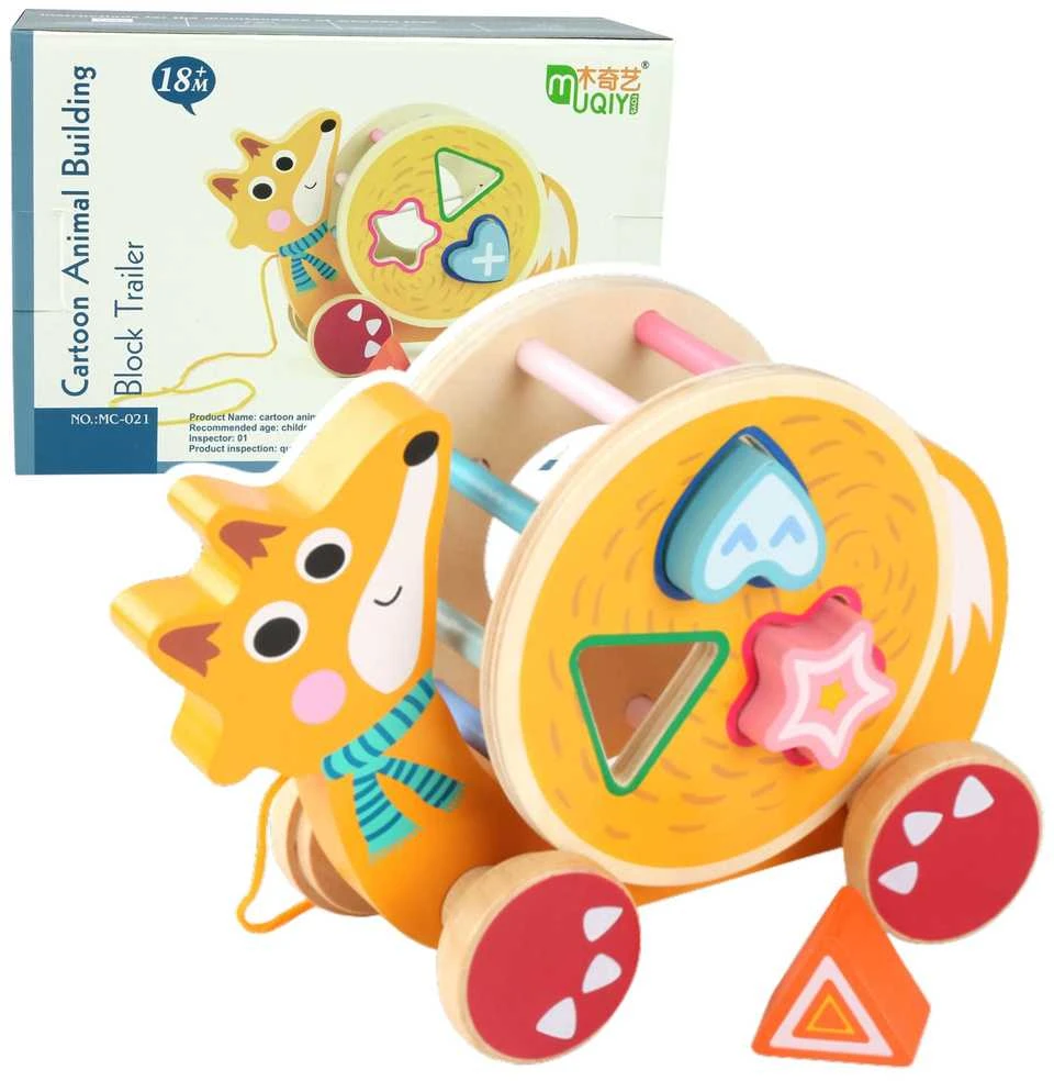 Medinis žaislas vaikams Lean Toys Vėžlys ant ratų