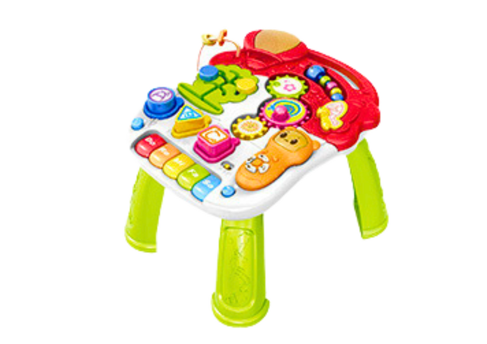 Lean Toys Vaikščiojimo stumdukas su 2in1 šviesos ir garso lavinimo stalu
