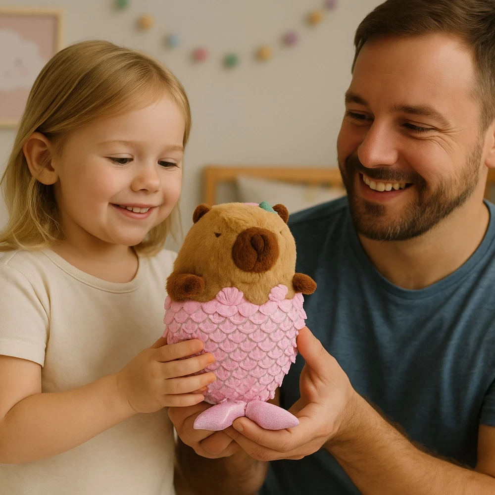 Lean Toys Pliušinis žaislas - kapibara su undinėlės uodega, 28 cm