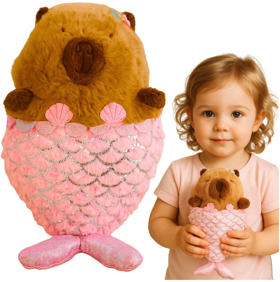 Lean Toys Pliušinis žaislas - kapibara su undinėlės uodega, 28 cm