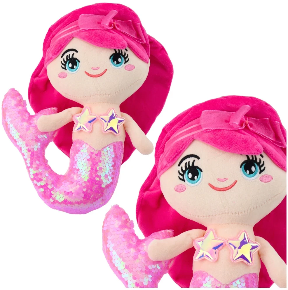 Lean Toys Pliušinis žaislas - rožinė undinėlė, 28 cm