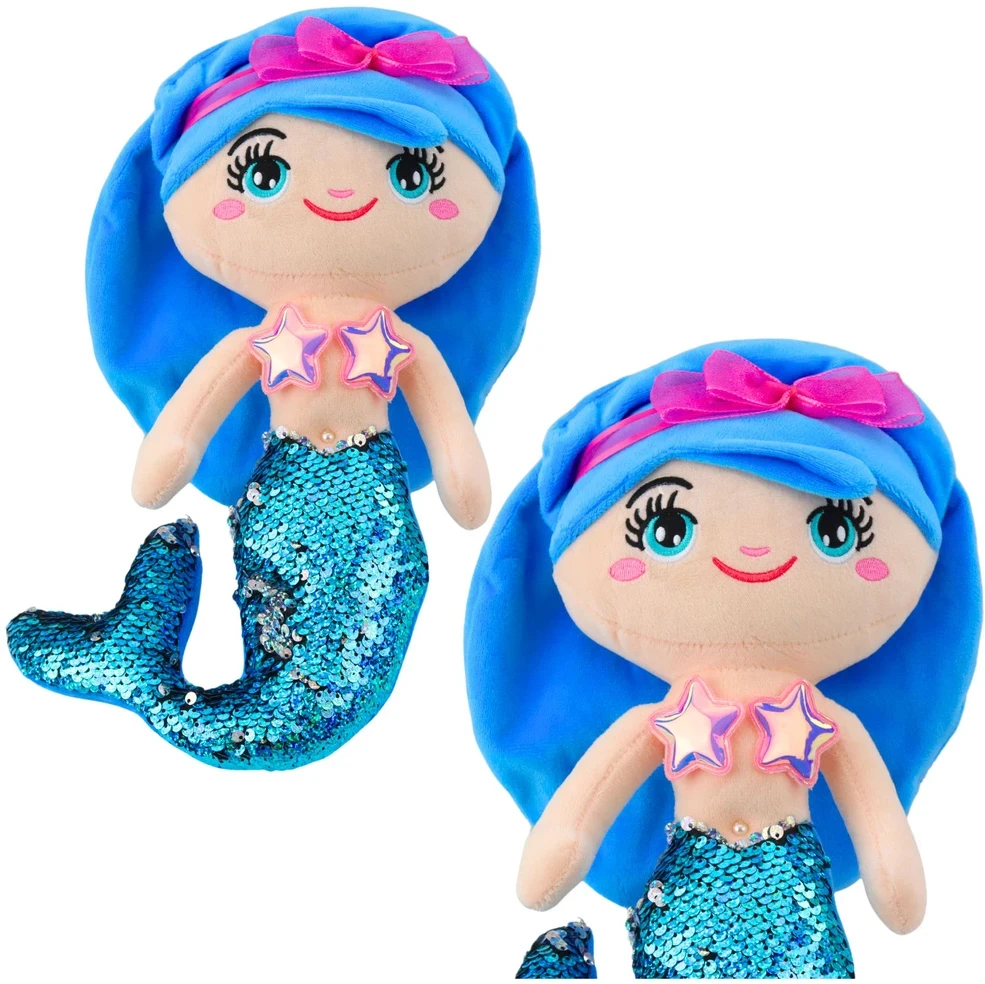 Lean Toys Pliušinis žaislas - mėlyna undinėlė, 30 cm