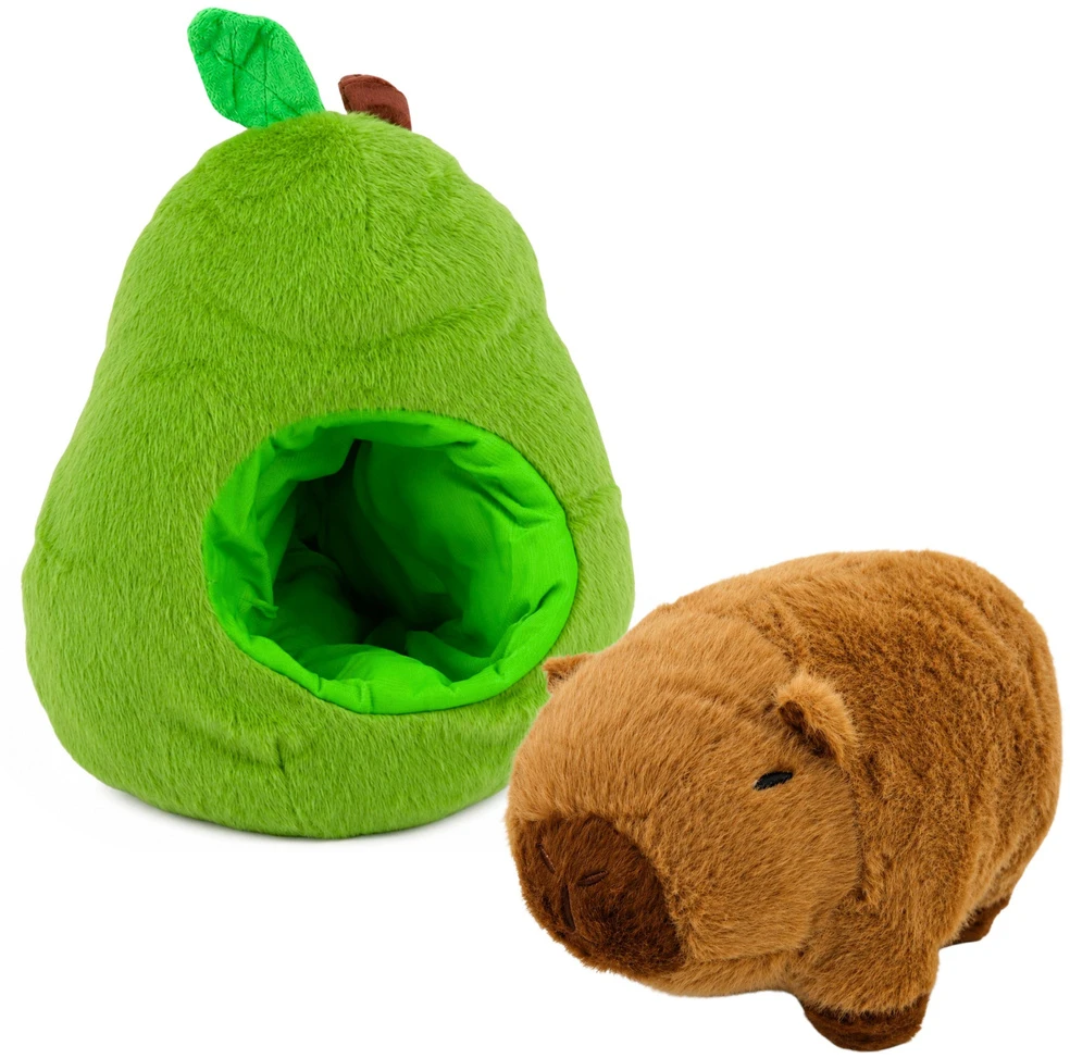 Lean Toys Pliušinis žaislas „Avokadas su kapibara“ 2 viename, žalias, 35 × 30 × 20 cm