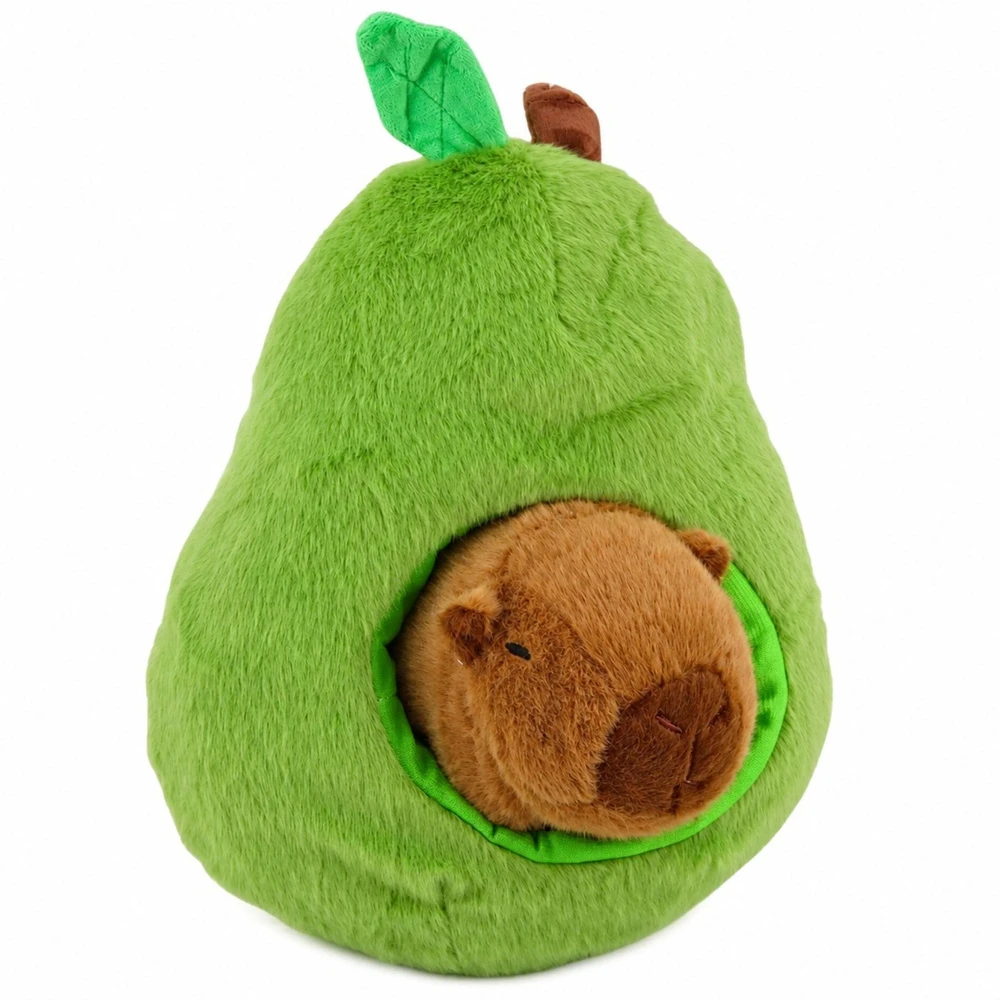 Lean Toys Pliušinis žaislas „Avokadas su kapibara“ 2 viename, žalias, 35 × 30 × 20 cm