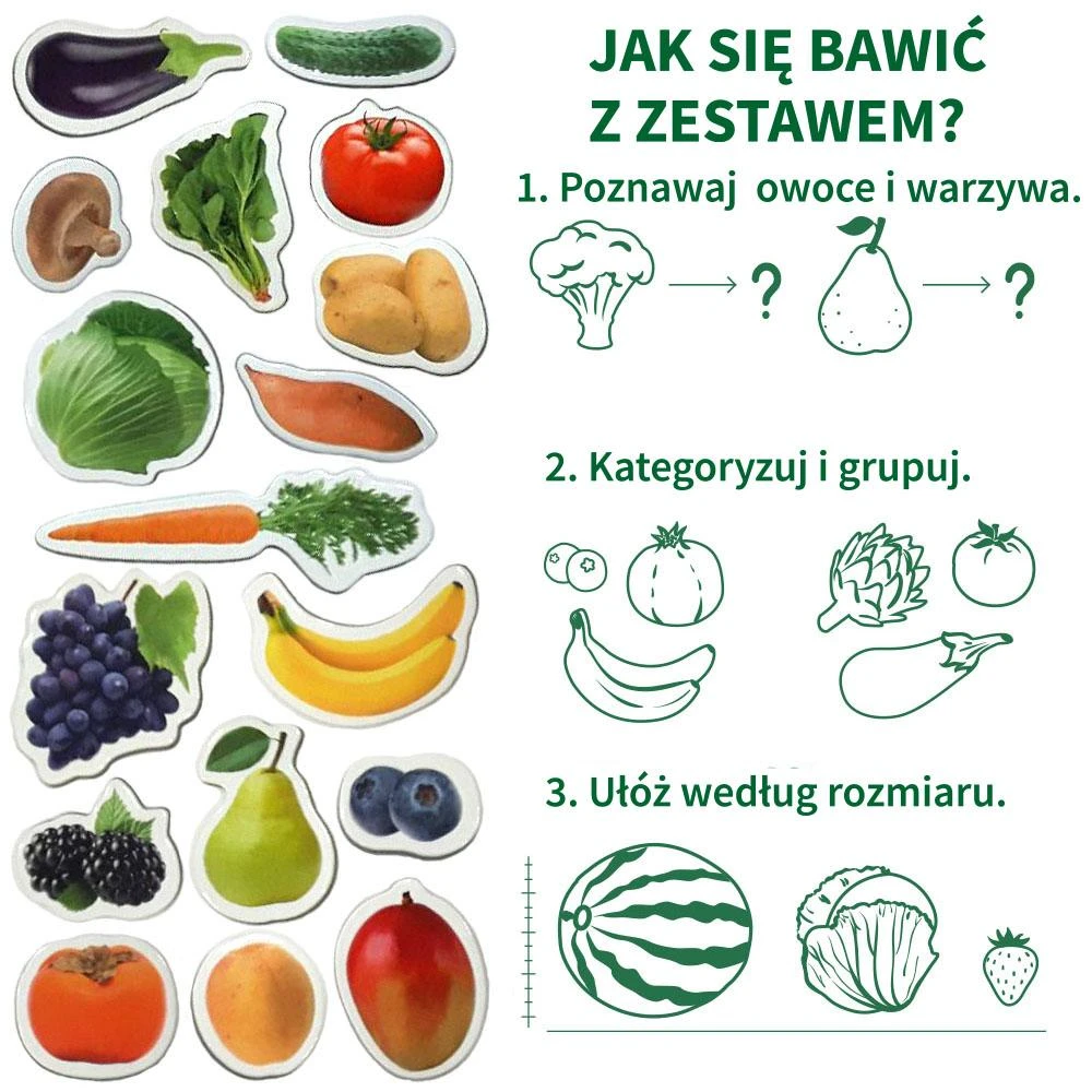 Magdum Vaisių ir daržovių magnetų rinkinys 50 vienetų MV 6032-42