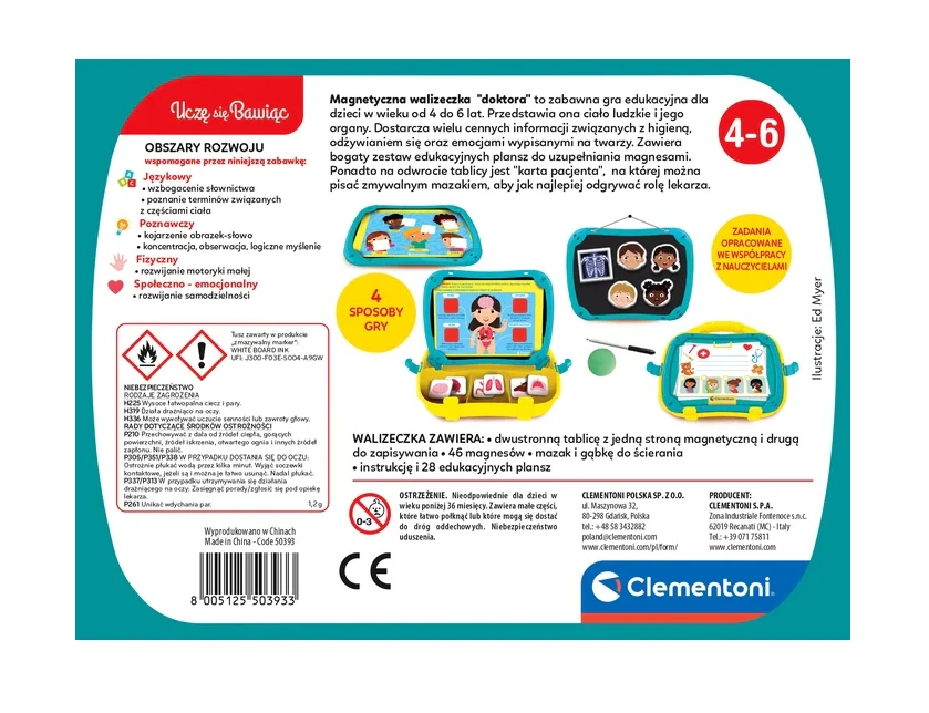 Vaikiškas magnetinis gydytojo rinkinys 4–6 metų Clementoni