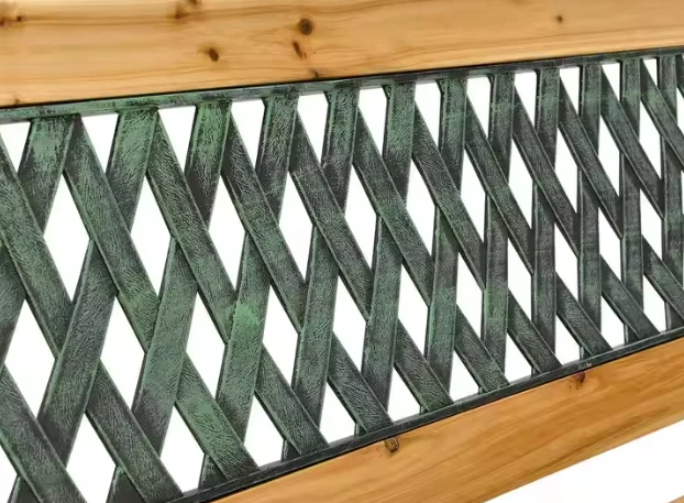 Sodas suoliukas Lean iš tuopos medienos ir metalo, 125 cm