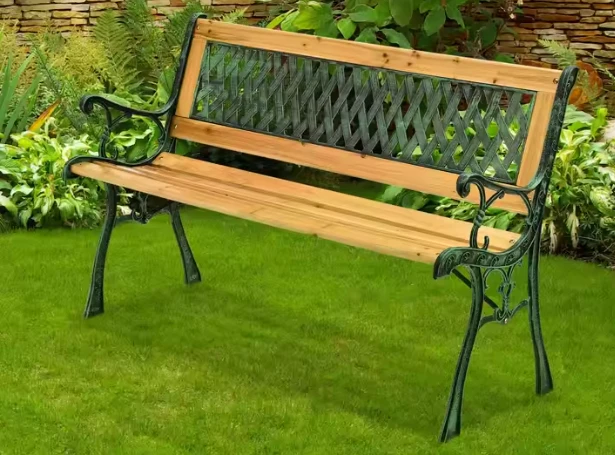 Sodas suoliukas Lean iš tuopos medienos ir metalo, 125 cm