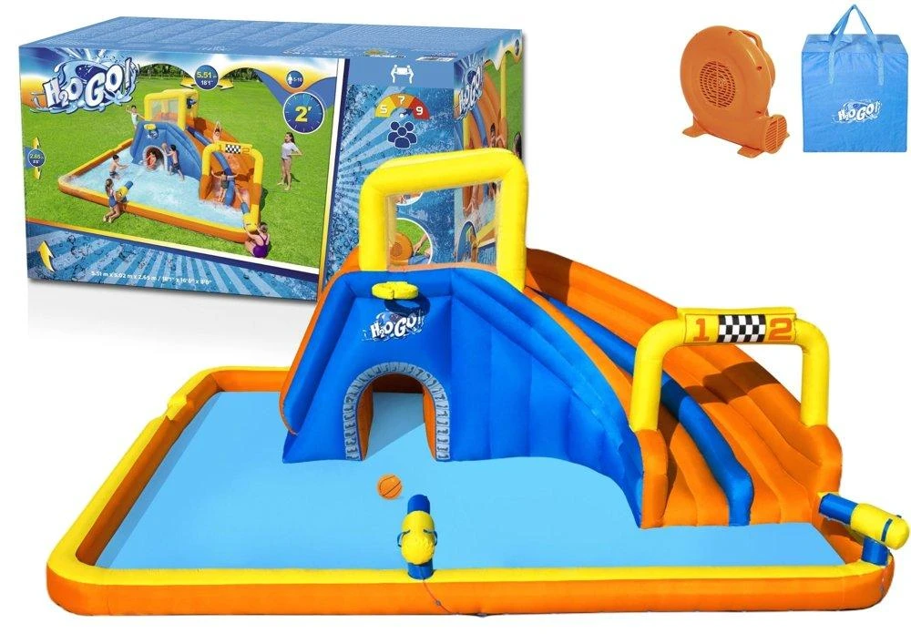Bestway didžiulė VANDENS ŽAIDIMŲ AIKŠTELĖ 551x502x265cm čiuožykla 53377