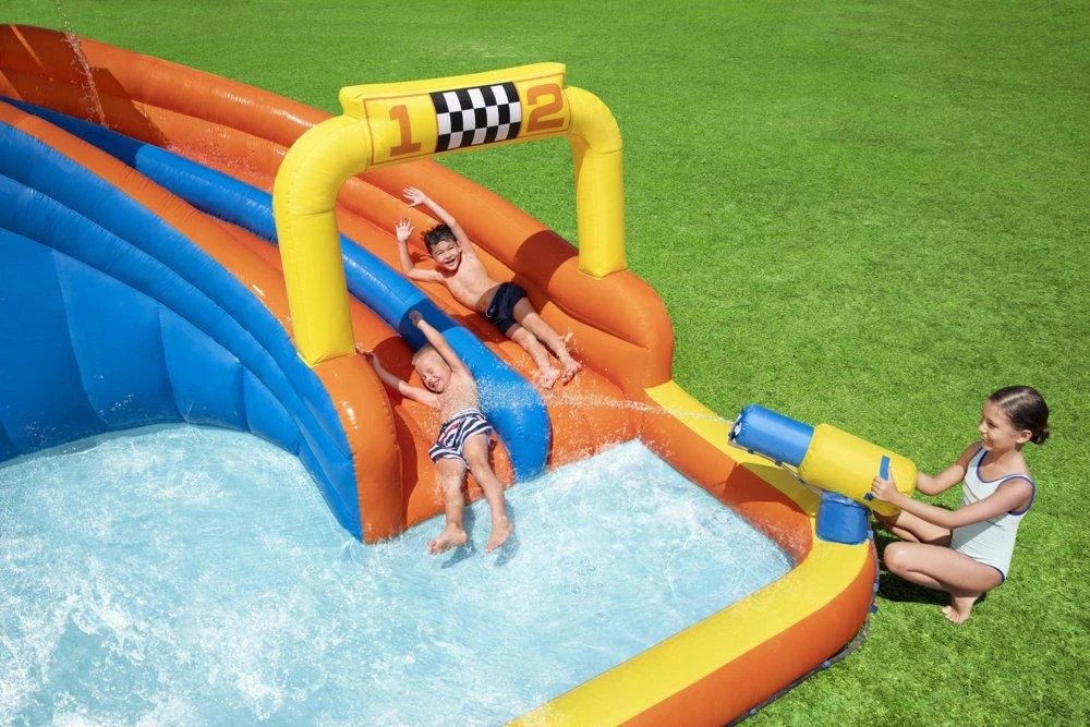 Bestway didžiulė VANDENS ŽAIDIMŲ AIKŠTELĖ 551x502x265cm čiuožykla 53377