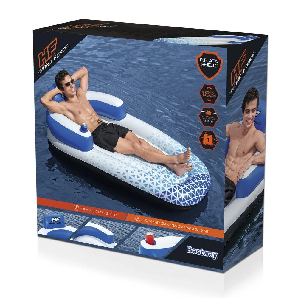 Bestway Hydro Force Pripučiamas plaustas, mėlynos spalvos, 183x97cm