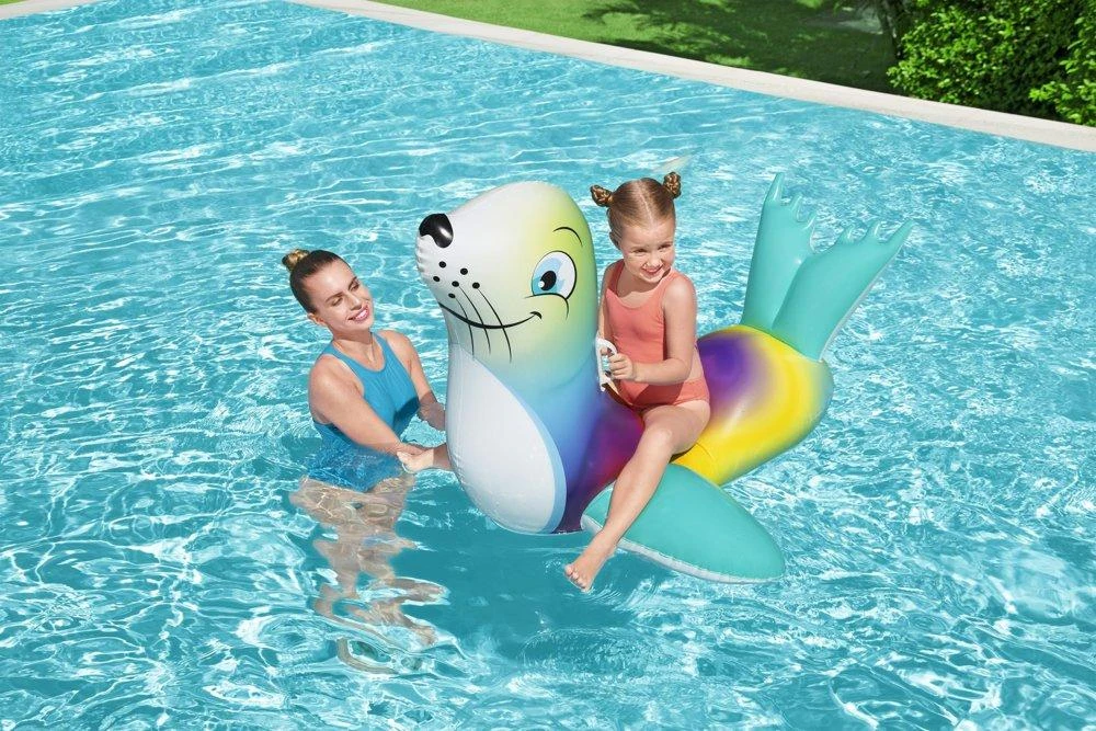 Bestway Spalvinga pripučiama SEAL plaukimo aikštelė su rankenomis 157 x 114 cm 41479