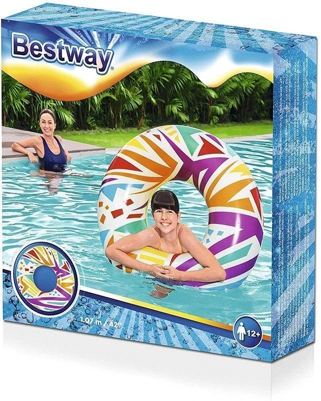 Bestway Pripučiamas plaukimo žiedas GEOMETRIC 107 cm 12+ 36228