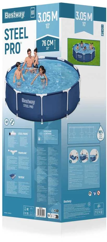 Karkasinis baseinas su siurbliu Bestway Steel Pro  56679 305x76cm