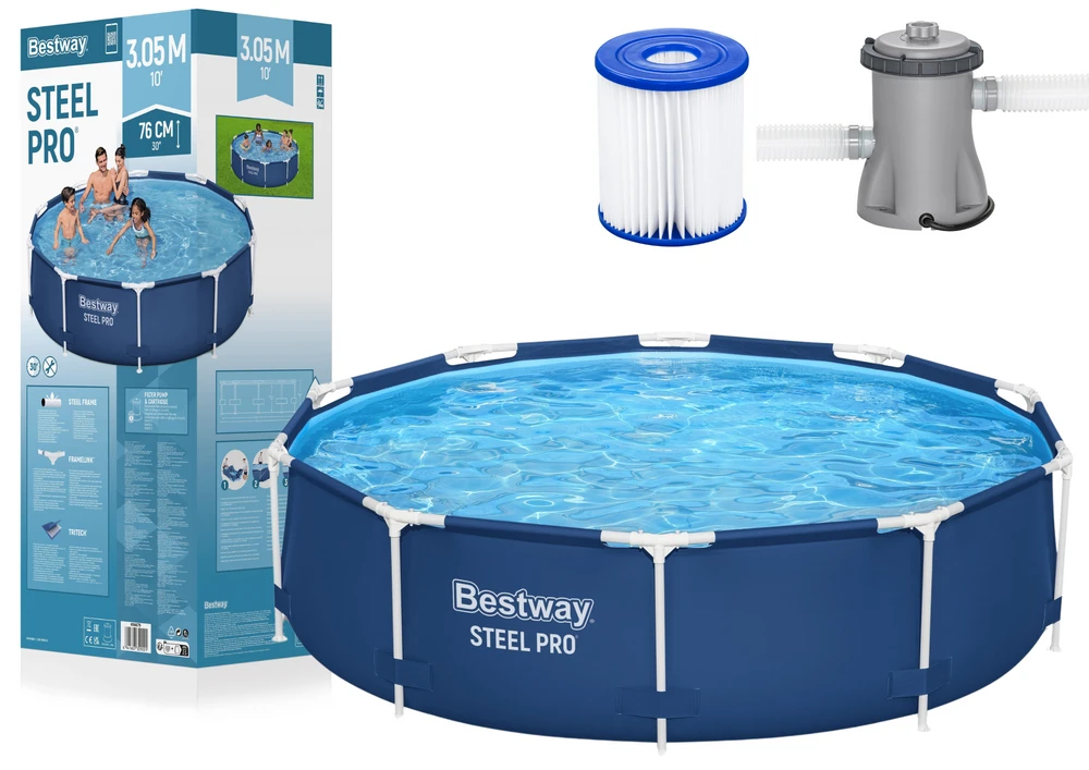 Karkasinis baseinas su siurbliu Bestway Steel Pro  56679 305x76cm