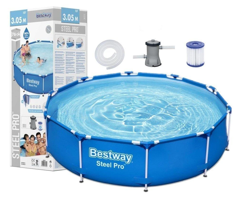 Karkasinis baseinas su siurbliu Bestway Steel Pro  56679 305x76cm