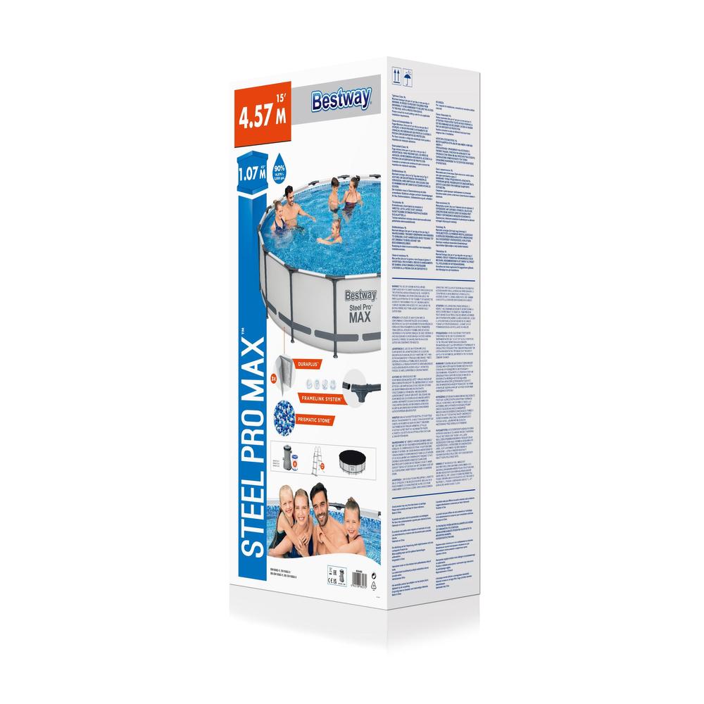 Karkasinis baseinas Bestway 56488 Steel Pro Max 457x107 cm, su filtru ...