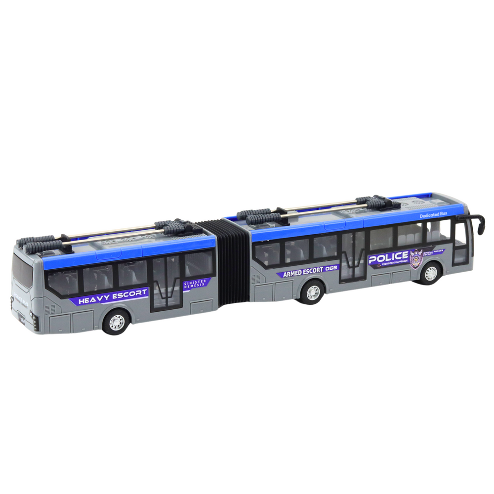 Nuotoliniu būdu valdomas policijos autobusas su LED apšvietimu, 1:32