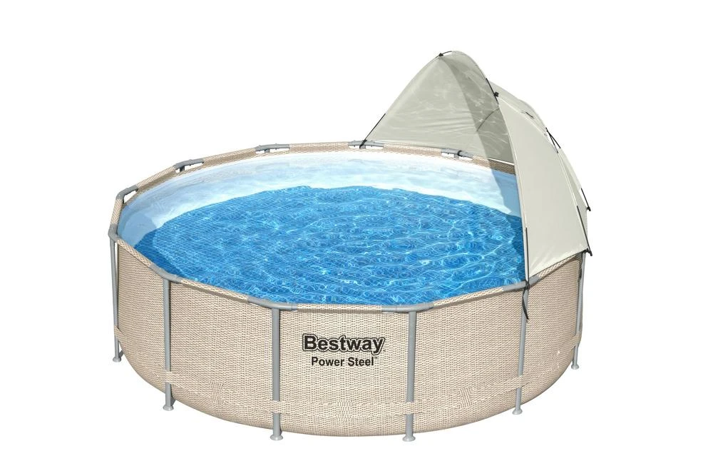 Baseinas su rėmu ir gaubtu 13FT 396x107 cm Power Steel BESTWAY