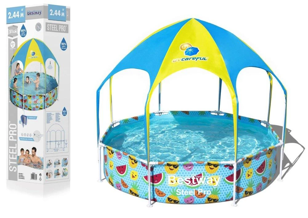 BESTWAY baseinas Pavėsyje purslų 2,44m x 51cm, 56432