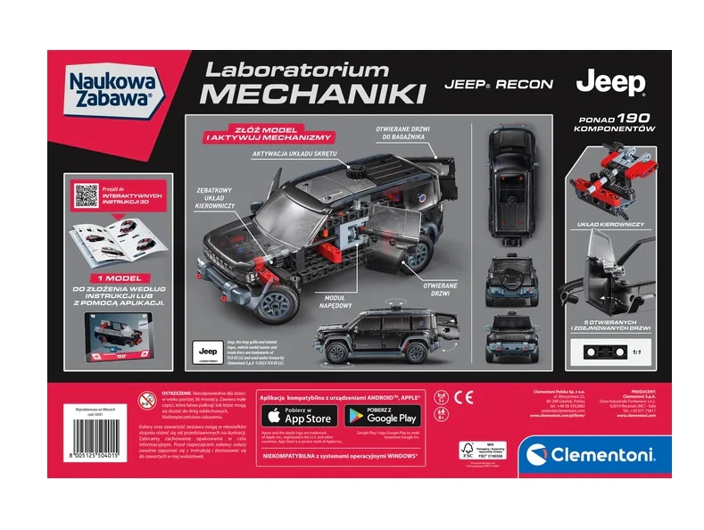 „Clementoni Scientific Fun“ – mechanikos laboratorija: „Jeep Recon“
