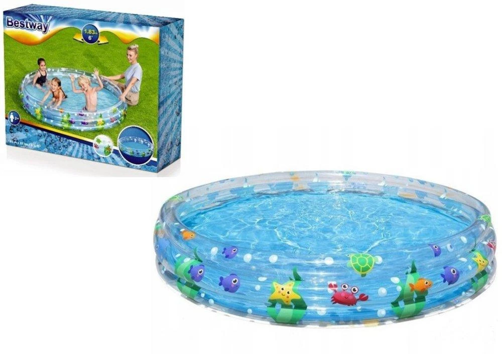 Bestway® vaikiškas pripučiamas baseinas Deep Dive Ø 183 x 33 cm, apvalus
