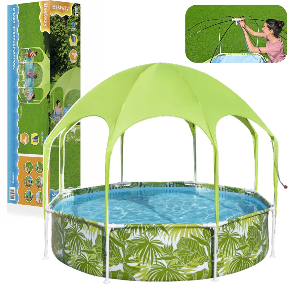 Sodo baseinas vaikams Bestway, 244 x 51 cm, žalias