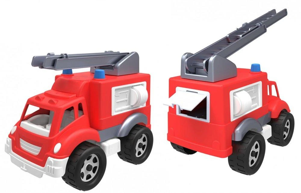 Technok Gaisrinis automobilis Ladder Helmet Firefighter, raudonas