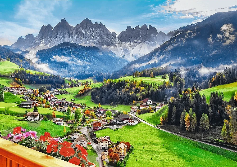 Trefl Dėlionė 1000 vnt. - Dolomitų kalnai: Santa Maddalena aprašymas - Prekės nuotrauka