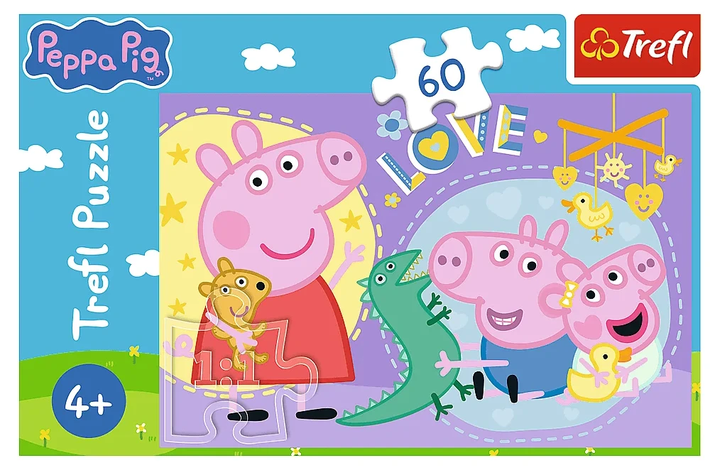 Trefl Dėlionė 60 vnt. - Kiaulytė Peppa aprašymas - Prekės nuotrauka