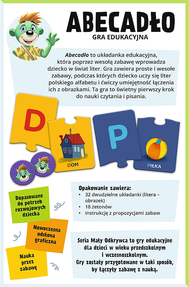 Trefl Edukacinė dėlionė vaikams Abėcėlė Mažasis Tyrinėtojas