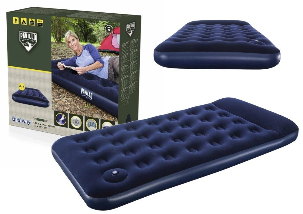 Bestway Pripučiamas vienvietis čiužinys su įmontuota kojine pompa ir pagalve 185x99x28cm 67224