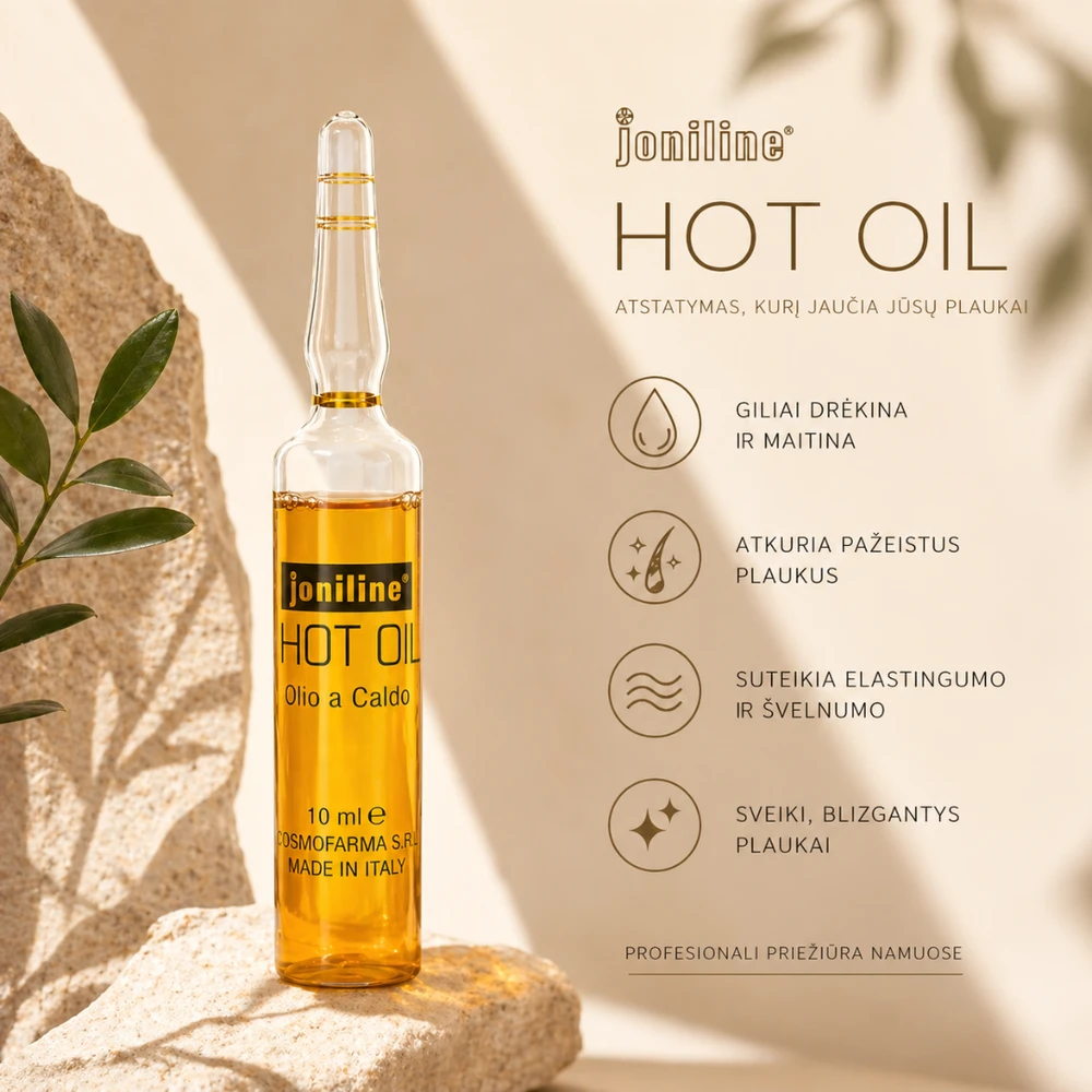 Cosmofarma Karšto aliejaus serumas pažeistų plaukų atstatymui JONILINE 4x10ml