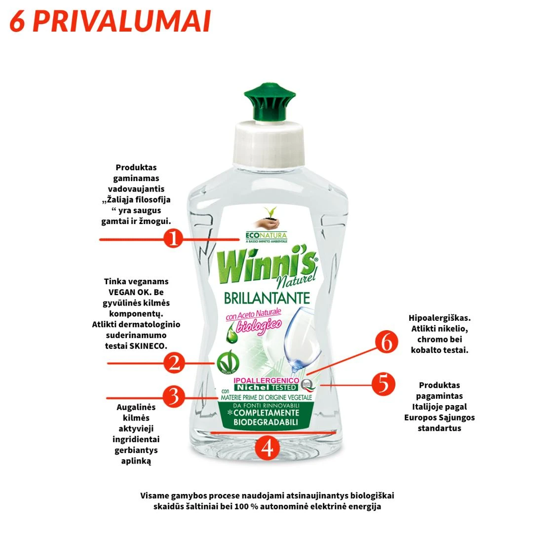 Winni s Ekologiškas indų skalavimo skystis indaplovėms 250ml