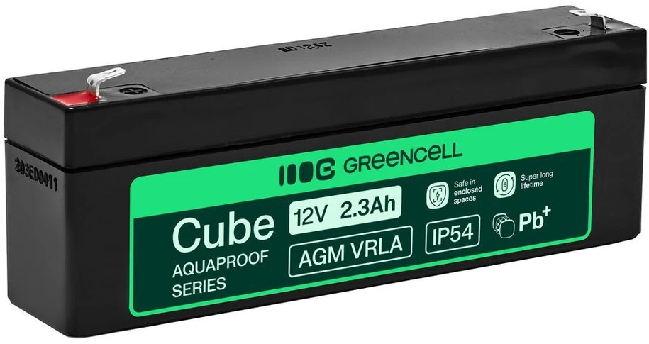 Green Cell Žalias Cell Greencell AGM VRLA 12 V 2.5 Ah nereikalaujanti priežiūros baterija kasos aparatams, žaislams, fotoaparatams (178 x 36 x 66 mm)