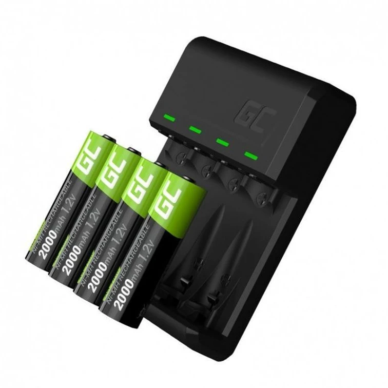 Green Cell Žalias Cell GC VitalCharger + 4 AA 2000mAh Ni-MH Batteries