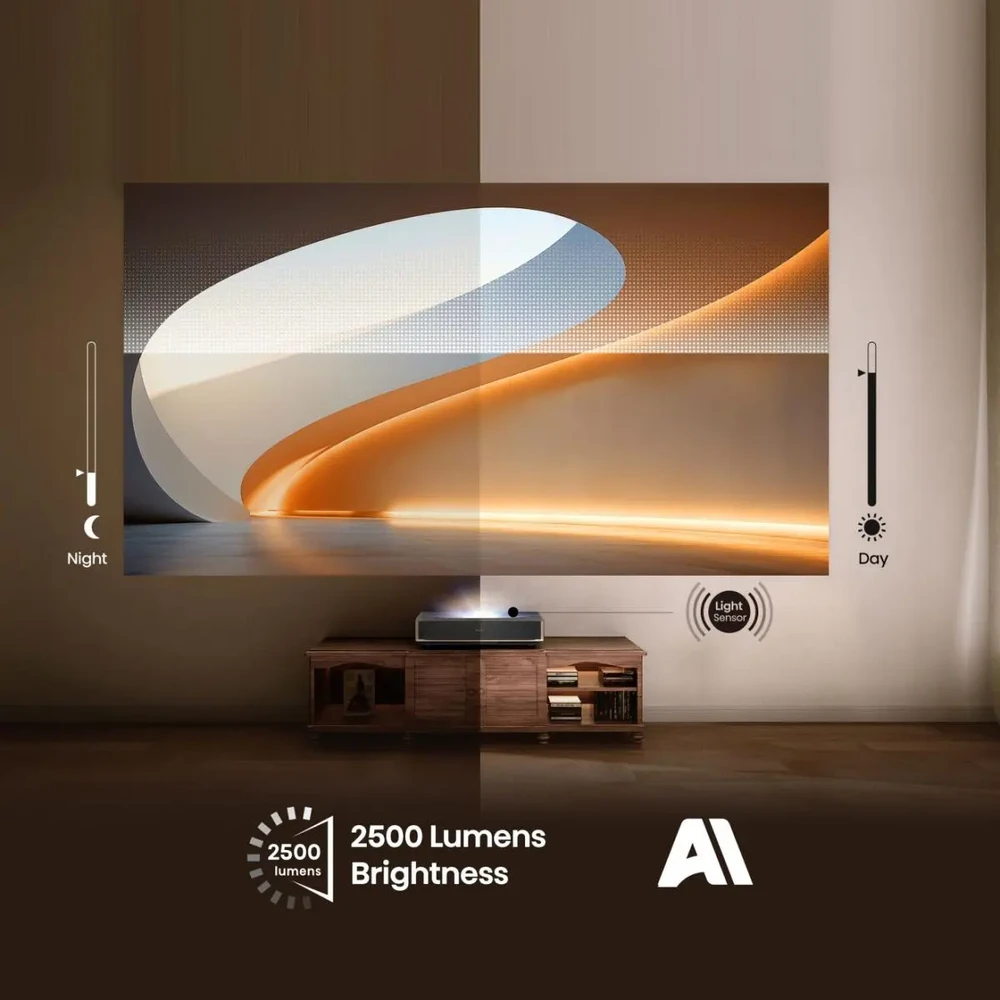Lazerinis projektorius Hisense PT1 Laser Cinema 4K UHD, 80–150", 2500 ANSI lm, Dolby Vision, Dolby Atmos