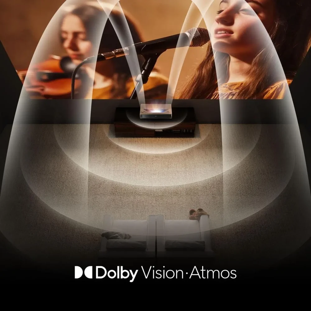 Lazerinis projektorius Hisense PT1 Laser Cinema 4K UHD, 80–150", 2500 ANSI lm, Dolby Vision, Dolby Atmos