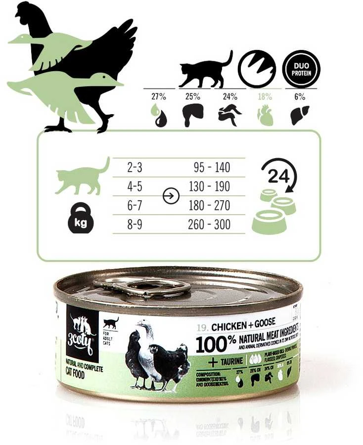 3COTY vištiena su žąsimi - šlapias kačių ėdalas - 80g