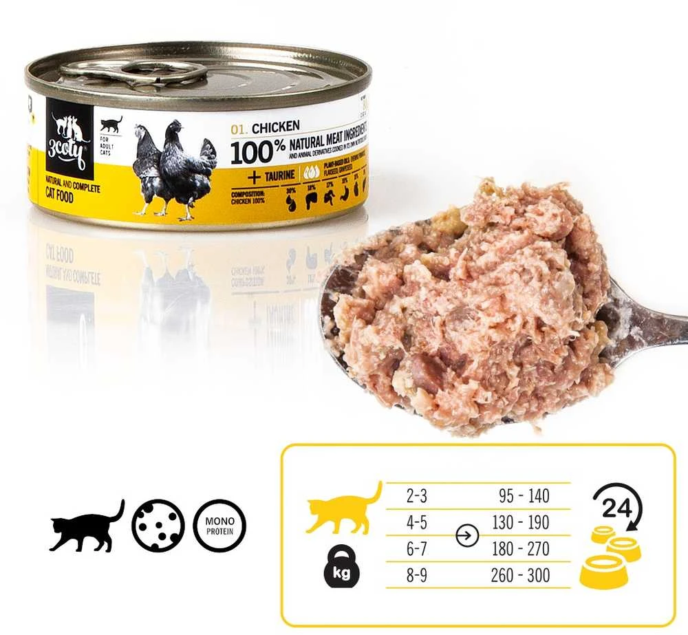 3COTY vištiena - šlapias kačių ėdalas - 80 g