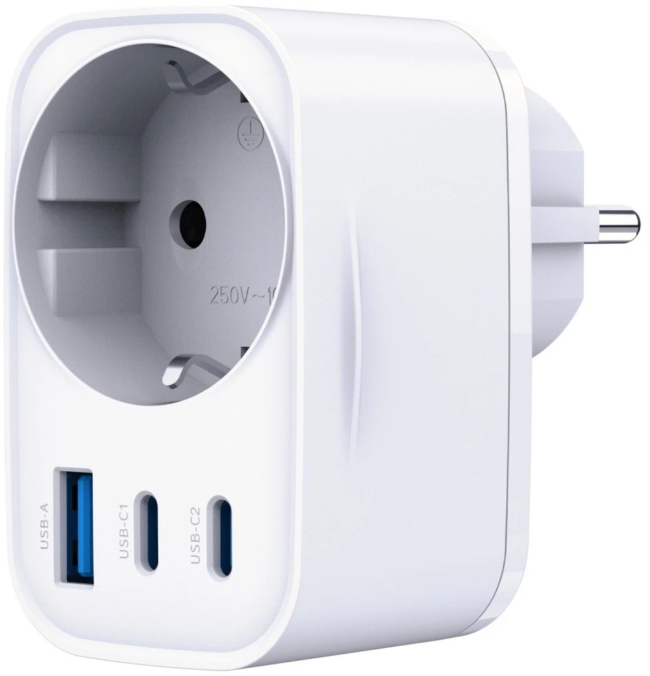 3Mk apsaugos priedai - 3mk komfortiškas įkroviklis GaN 30W QC PD PPS 2C1A1S Baltas