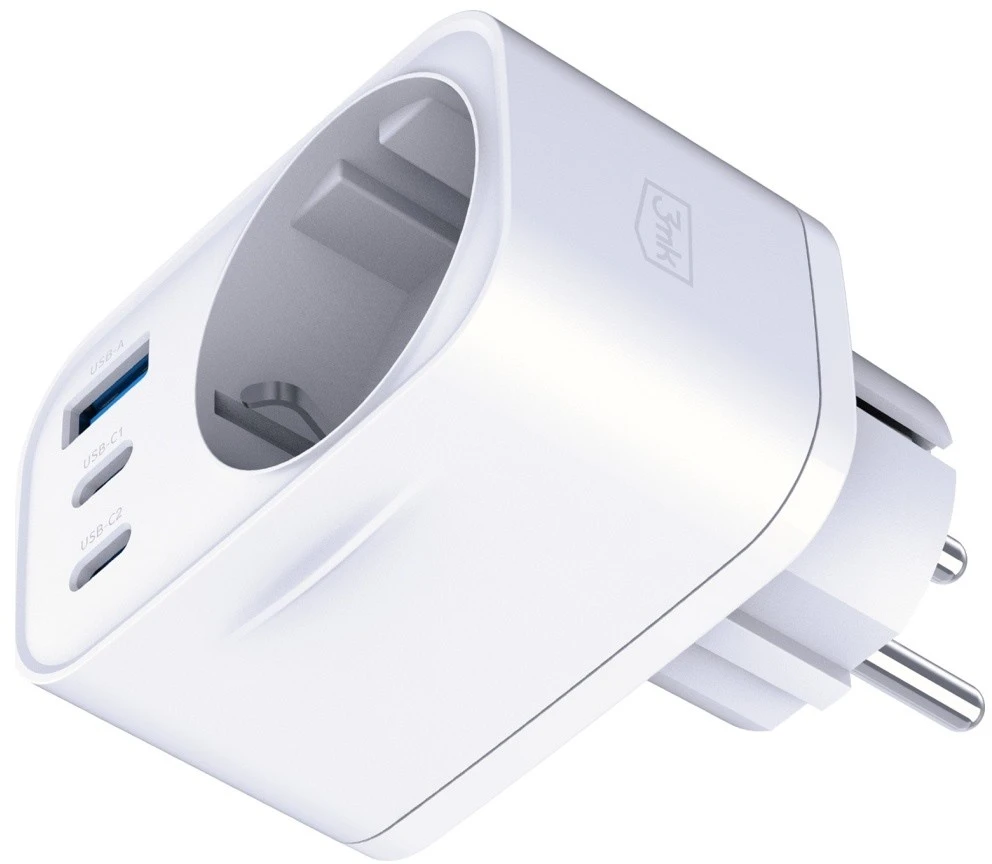 3Mk apsaugos priedai - 3mk komfortiškas įkroviklis GaN 30W QC PD PPS 2C1A1S Baltas