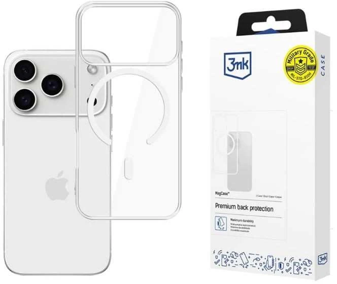 Dėklas 3Mk Apsauginis 3mk „Armor MagCase“, skirtas „iPhone 17 Pro“ – skaidrus
