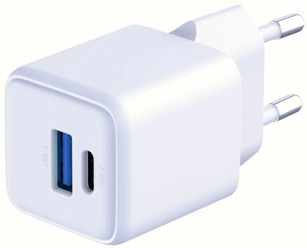 3Mk Protection 3mk Hyper GaN įkroviklis 20W QC4+ PD PPS USB-C USB-A sieninis įkroviklis - Baltas